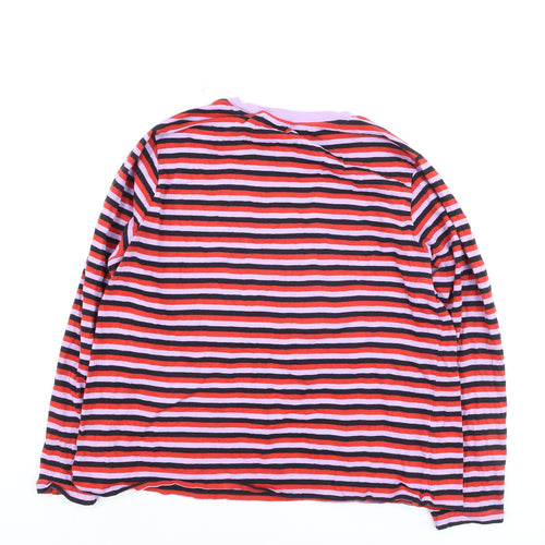 Marks and Spencer Women’s Multicoloured Striped Long Sleeve Cotton T-Shirt Size 16