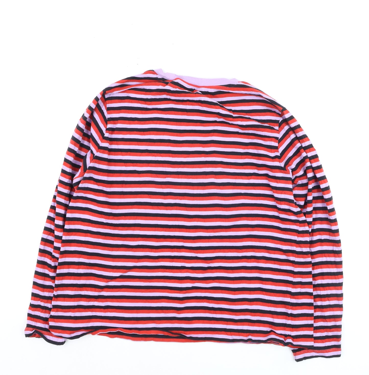 Marks and Spencer Women’s Multicoloured Striped Long Sleeve Cotton T-Shirt Size 16