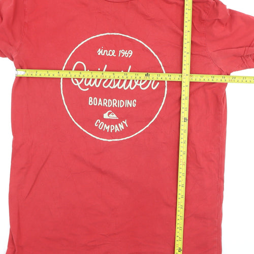 Quiksilver Men's Red Crew Neck Graphic Surf T-Shirt L Regular Fit