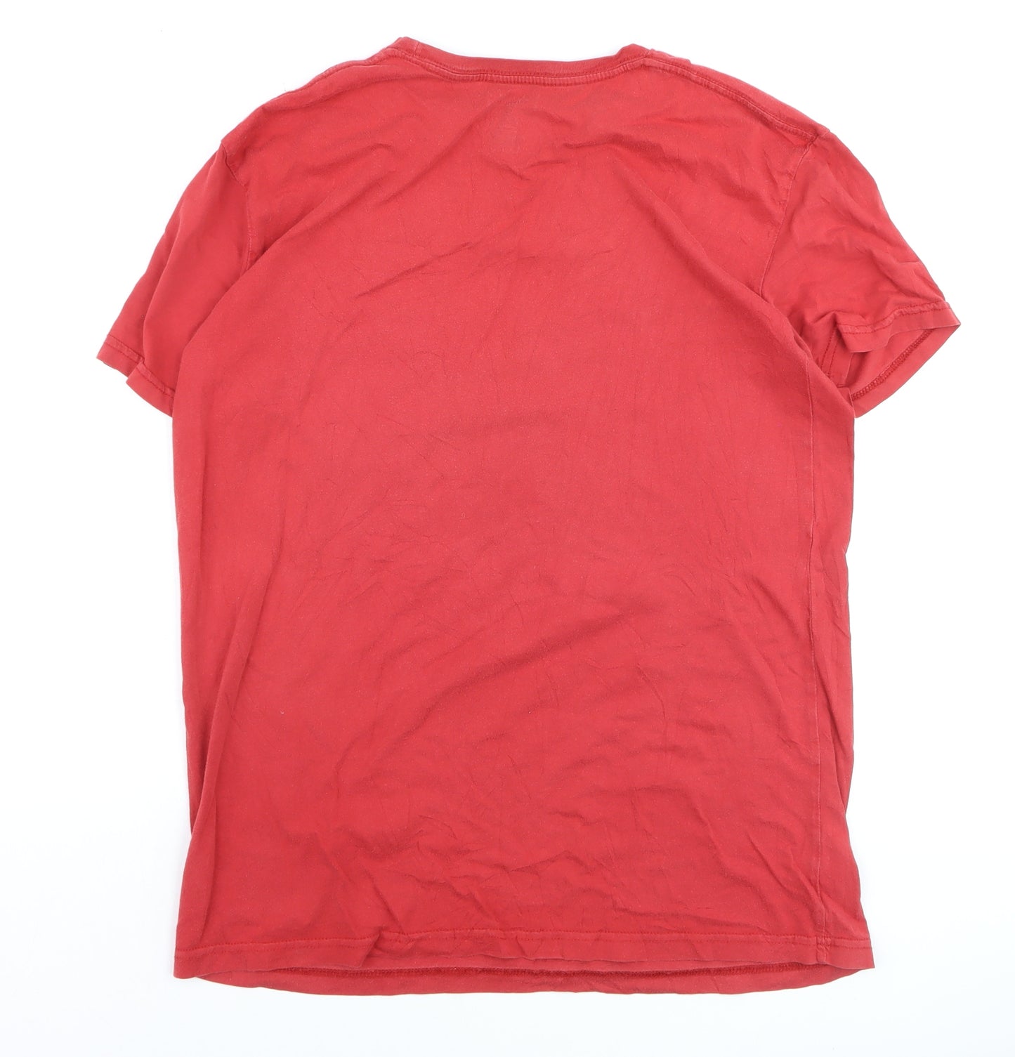 Quiksilver Men's Red Crew Neck Graphic Surf T-Shirt L Regular Fit