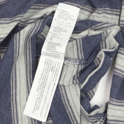 Hollister Men's Blue Striped Long Sleeve Casual Top XL