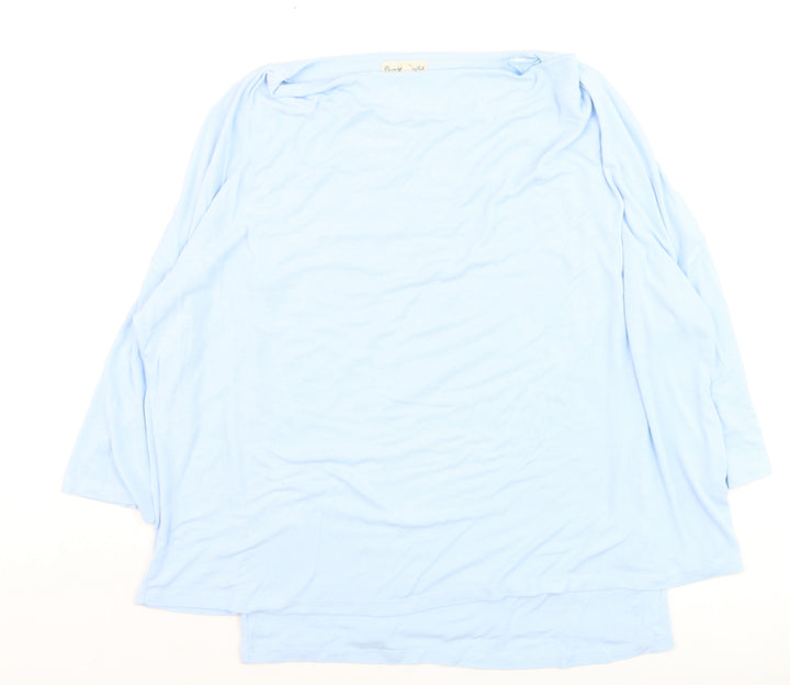 Phase Eight Women’s Blue 3/4 Sleeve Jersey Blouse Size 16