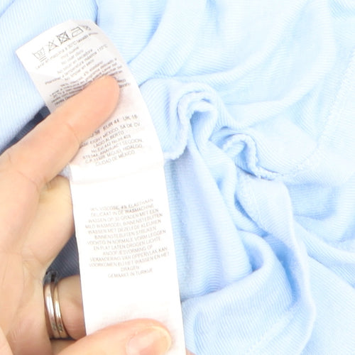 Phase Eight Women’s Blue 3/4 Sleeve Jersey Blouse Size 16
