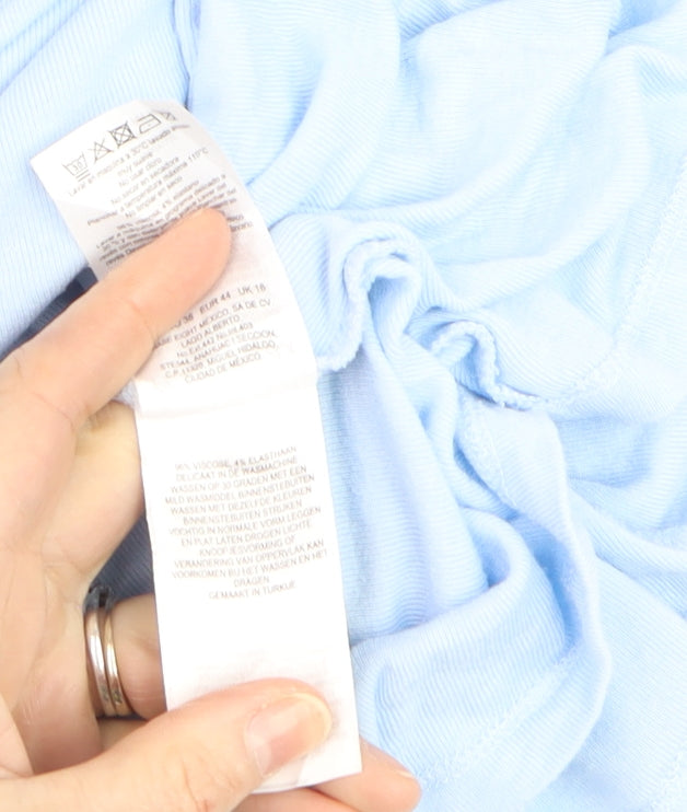 Phase Eight Women’s Blue 3/4 Sleeve Jersey Blouse Size 16