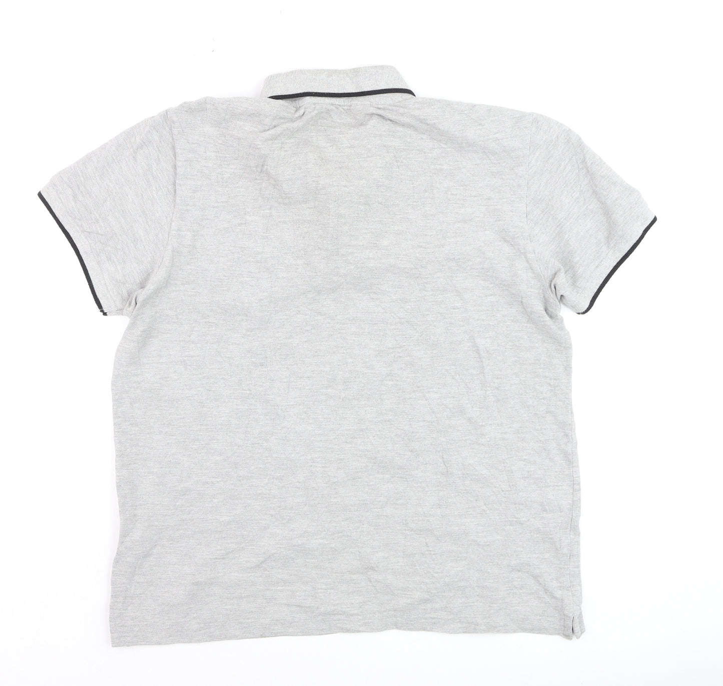 Ben Sherman Men's Grey Collared Short Sleeve Cotton Polo T-Shirt L