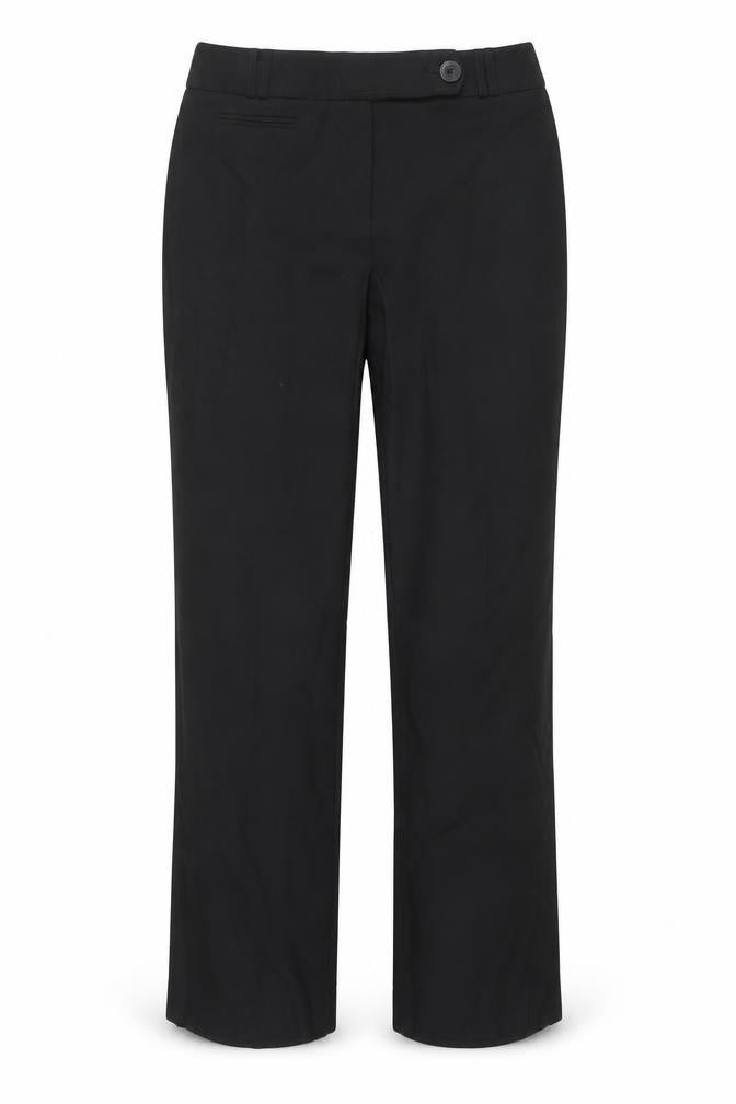 Front view of Chloe White by Autonomy women’s black straight dress pants, size UK 12