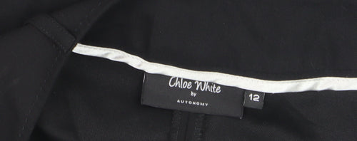 Chloe White by Autonomy Womens Black Straight Dress Pants Size 12