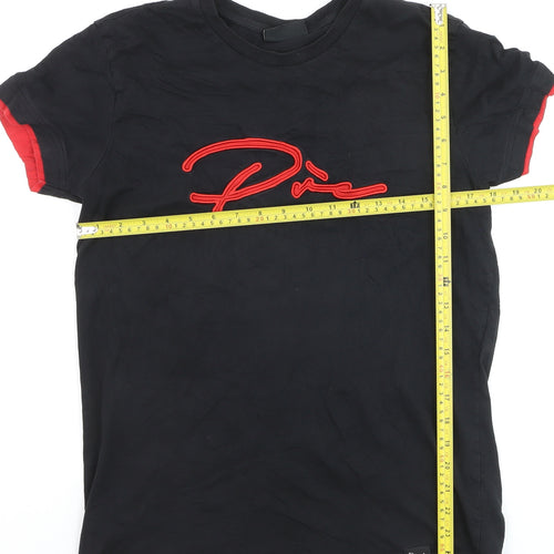 Prè London Men's Black Red Logo Short Sleeve Crew Neck T-Shirt Size S