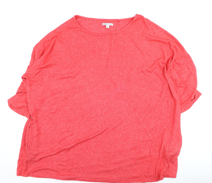 Capsule Women’s Red Plus Size 28/30 Relaxed Fit Basic T-Shirt