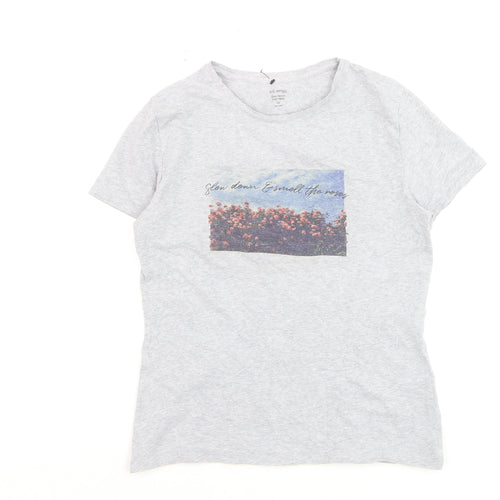 Marks and Spencer Womens Grey Crew Neck Short Sleeve T-Shirt Size 12