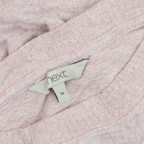 Next Women Pink Crew Neck Long Sleeve Pullover Jumper Size 18