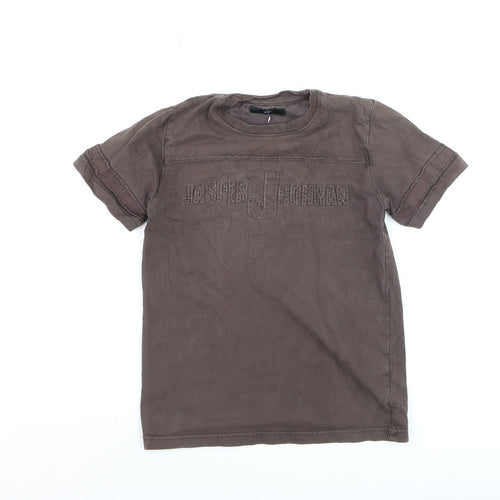 Jasper Conran Boys Brown Cotton Short Sleeve Logo T-Shirt 7-8 Years