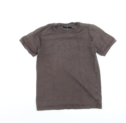 Jasper Conran Boys Brown Cotton Short Sleeve Logo T-Shirt 7-8 Years