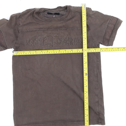 Jasper Conran Boys Brown Cotton Short Sleeve Logo T-Shirt 7-8 Years