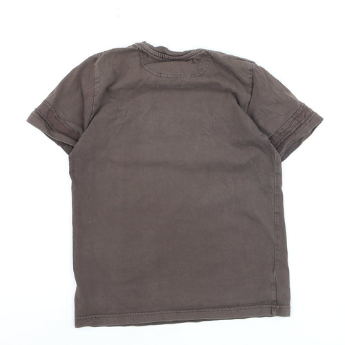 Jasper Conran Boys Brown Cotton Short Sleeve Logo T-Shirt 7-8 Years