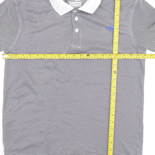 Dunlop Men’s Blue Striped Polo Shirt Regular Fit Size M