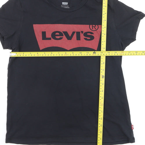 Levi's Boys Black Graphic Logo T-Shirt Size S Short Sleeve Cotton