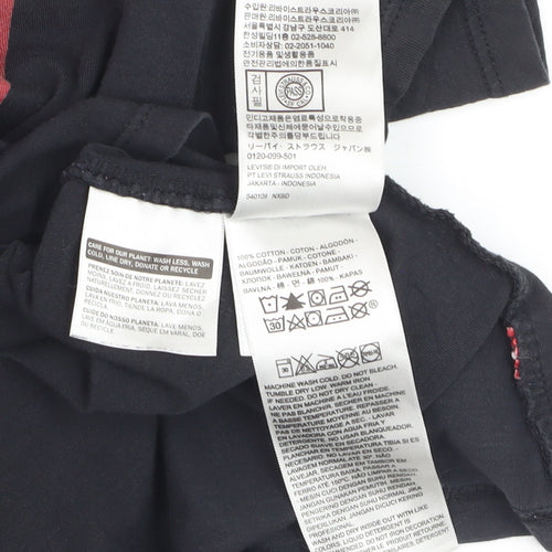 Levi's Boys Black Graphic Logo T-Shirt Size S Short Sleeve Cotton