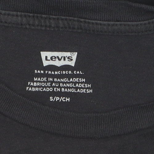 Levi's Boys Black Graphic Logo T-Shirt Size S Short Sleeve Cotton