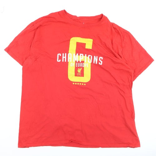 LFC Men's Red Champions of Europe 2XL Graphic Cotton T-Shirt
