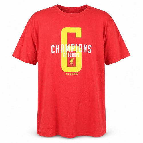 LFC Men's Red Champions of Europe 2XL Graphic Cotton T-Shirt