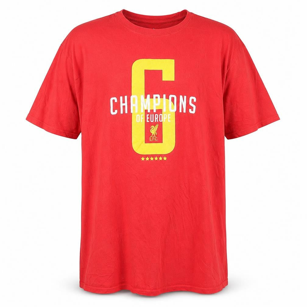 LFC Men's Red Champions of Europe 2XL Graphic Cotton T-Shirt
