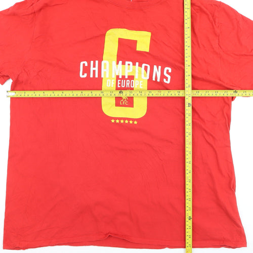 LFC Men's Red Champions of Europe 2XL Graphic Cotton T-Shirt