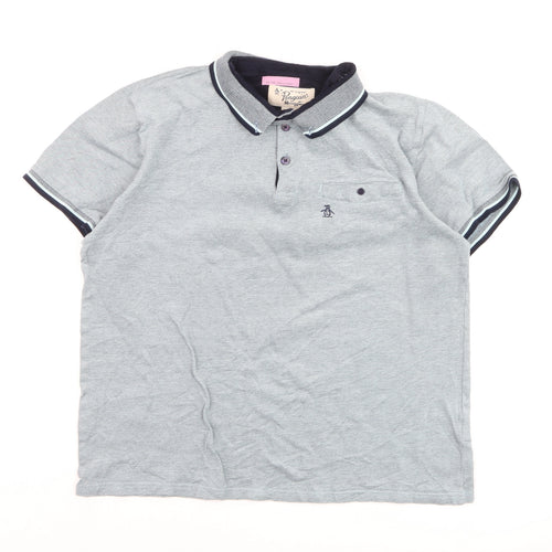 Original Penguin Men's Grey XL Cotton Polo Shirt
