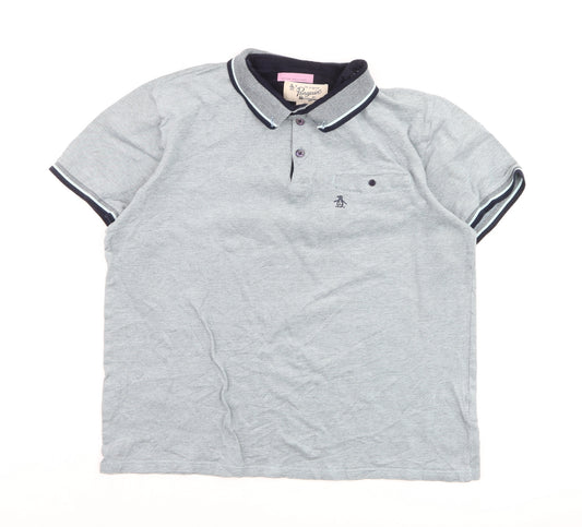 Original Penguin Men's Grey XL Cotton Polo Shirt