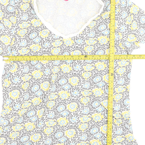 Mudd & Water Women's Multicoloured Floral Cotton V-Neck T-Shirt Size 14