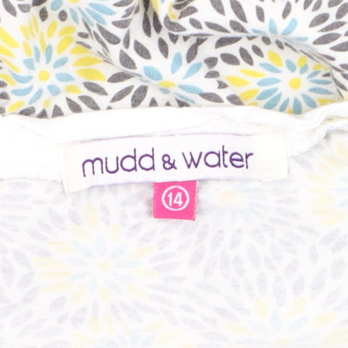 Mudd & Water Women's Multicoloured Floral Cotton V-Neck T-Shirt Size 14