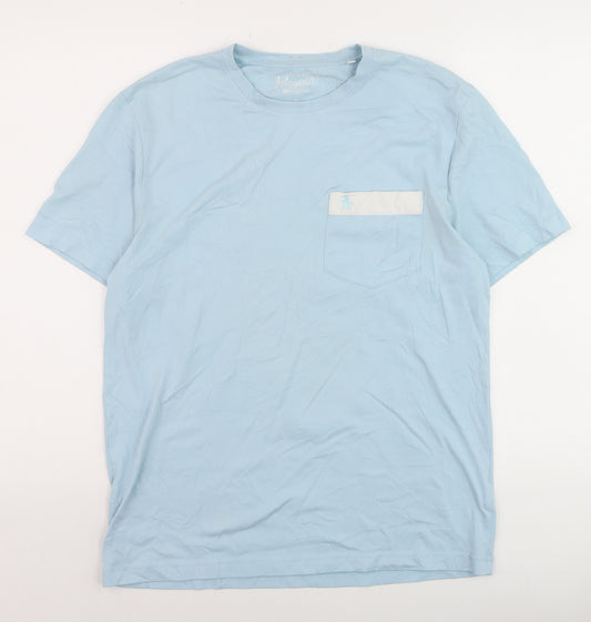 Original Penguin Mens Blue Crew Neck Short Sleeve T-Shirt Size M
