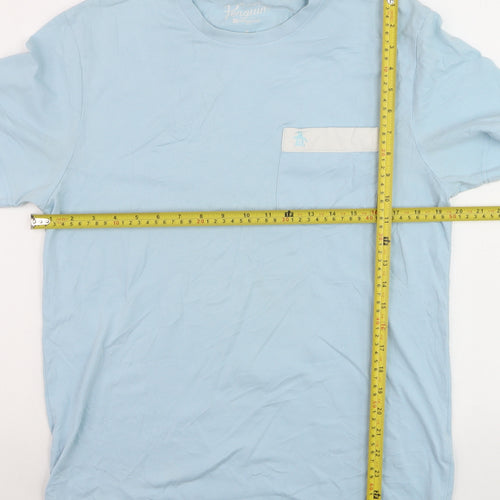 Original Penguin Mens Blue Crew Neck Short Sleeve T-Shirt Size M