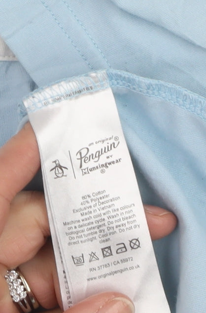 Original Penguin Mens Blue Crew Neck Short Sleeve T-Shirt Size M
