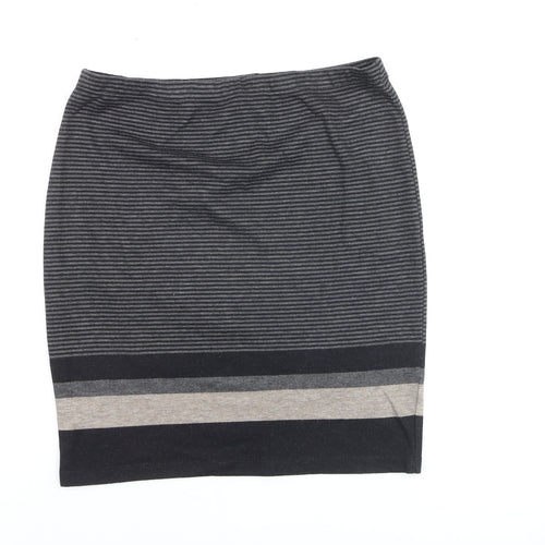 Max Studio Women’s Grey Striped Pencil Knit Skirt Size M