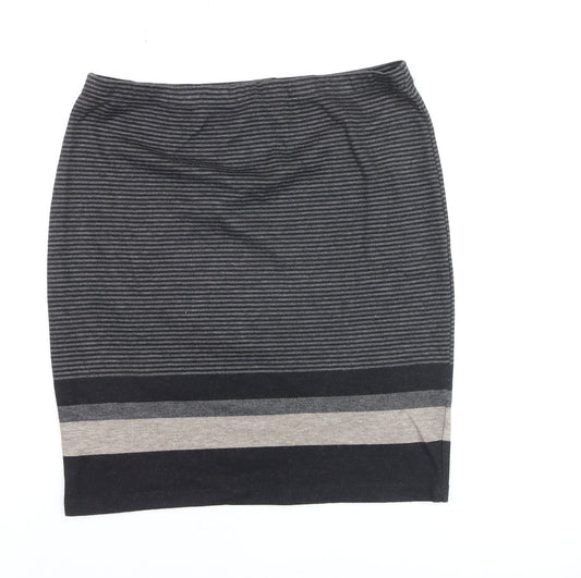 Max Studio Women’s Grey Striped Pencil Knit Skirt Size M