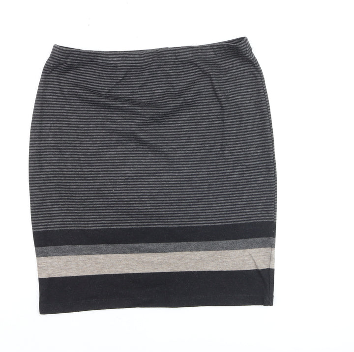 Max Studio Women’s Grey Striped Pencil Knit Skirt Size M