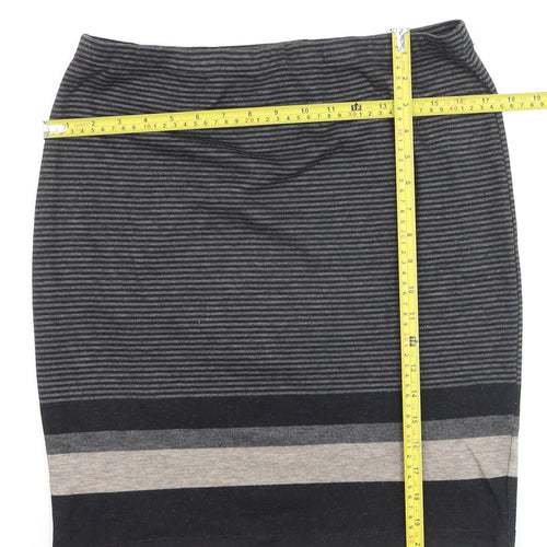 Max Studio Women’s Grey Striped Pencil Knit Skirt Size M