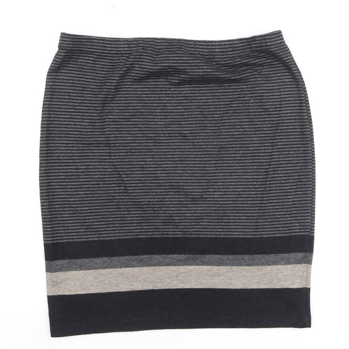 Max Studio Women’s Grey Striped Pencil Knit Skirt Size M