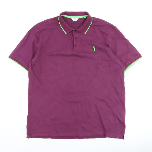 Next Men’s Purple Slim Fit Polo Shirt XL Short Sleeve Collared