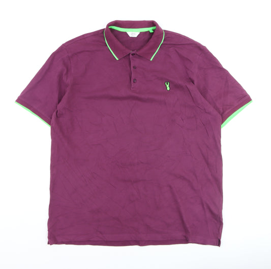 Next Men’s Purple Slim Fit Polo Shirt XL Short Sleeve Collared