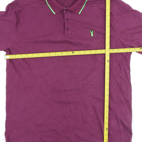 Next Men’s Purple Slim Fit Polo Shirt XL Short Sleeve Collared