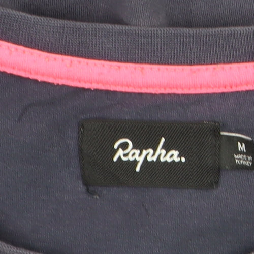 Rapha Men's Navy Blue Cotton Crew Neck Logo T-Shirt Size M
