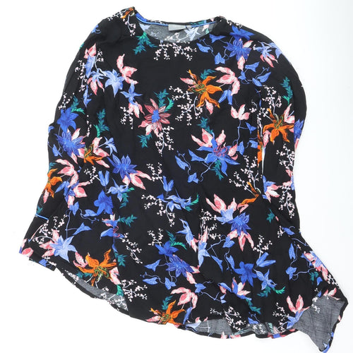 b.young Women's Black Floral Long Sleeve Blouse UK 8 Viscose