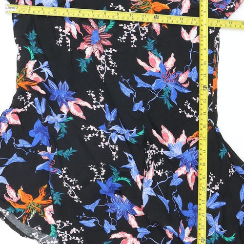 b.young Women's Black Floral Long Sleeve Blouse UK 8 Viscose