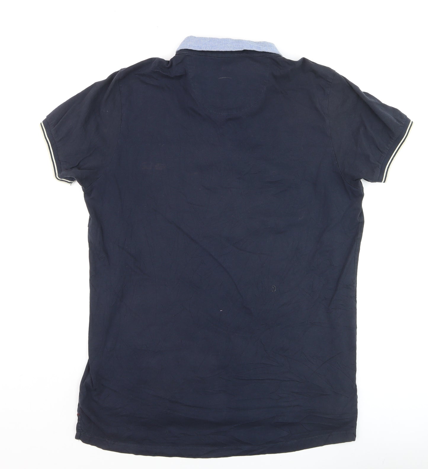 Twisted Soul Men's Blue Collared Short Sleeve Polka Dot T-Shirt XL