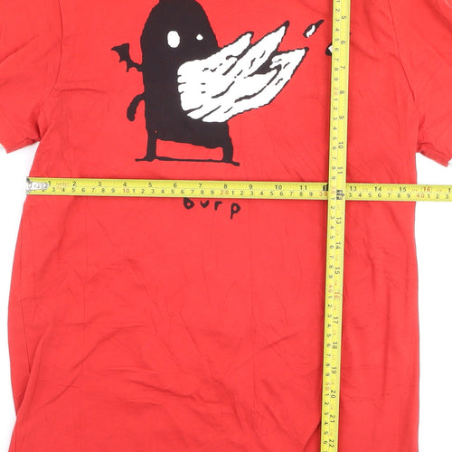 Topman Boys Red Funny Graphic Long Sleeve Layered T-Shirt Size S