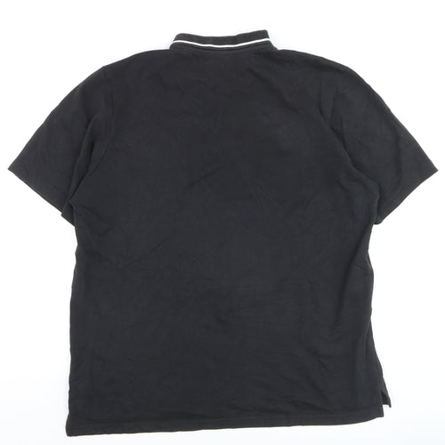 Adidas Men's Black L Sports Polo Shirt Cotton Blend Logo