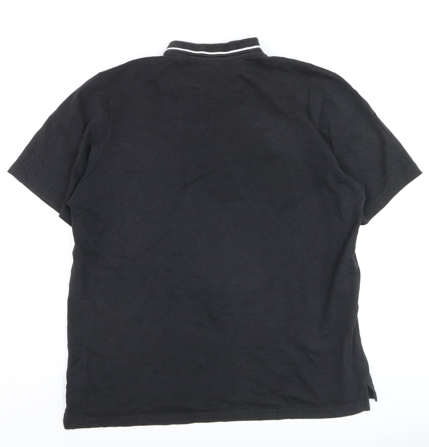 Adidas Men's Black L Sports Polo Shirt Cotton Blend Logo