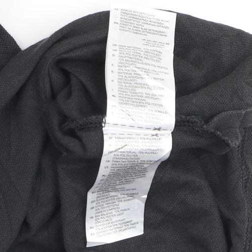 Adidas Men's Black L Sports Polo Shirt Cotton Blend Logo